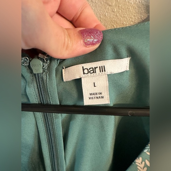 NWT Bar III Teal Paisley Floral Ruffle Blouse - Picture 3 of 8